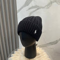 Ralph Lauren Hat Black Side Pony Textured Ribbed Beanie