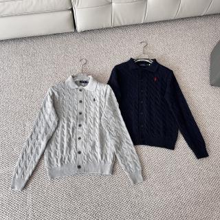 Ralph Lauren Cable Knit Collared Cardigan Sweater