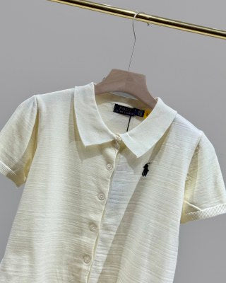 Ralph Lauren Knit Button Front Polo Shirt