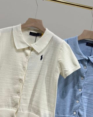 Ralph Lauren Knit Button Front Polo Shirt