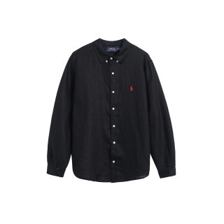 Ralph Lauren Shirt Washed Linen Classic Button Down Long Sleeve Shirt