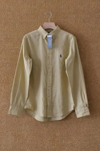 Ralph Lauren Shirt Classic Linen Button Down Long Sleeve Shirt