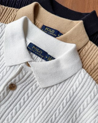 Ralph Lauren Cable Knit Cotton Polo Shirt