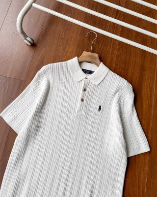 Ralph Lauren Cable Knit Cotton Polo Shirt