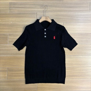 Ralph Lauren Polo Shirt Ribbed Knit Short Sleeve Polo