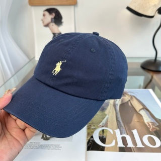 Ralph Lauren Hat Deep Navy Yellow Pony Baseball Cap