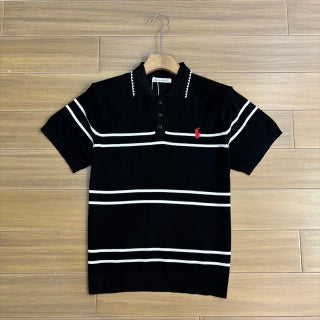 Ralph Lauren Striped Ice Silk Knit Polo Shirt