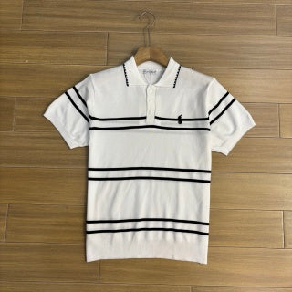 Ralph Lauren Striped Ice Silk Knit Polo Shirt