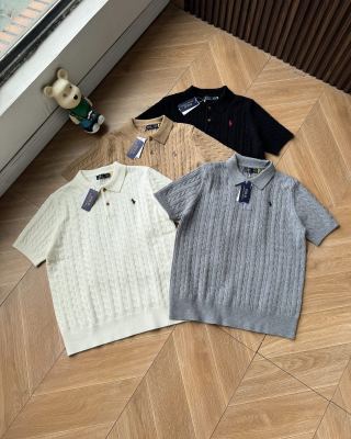 Ralph Lauren Cable-Knit Short Sleeve Polo Sweater