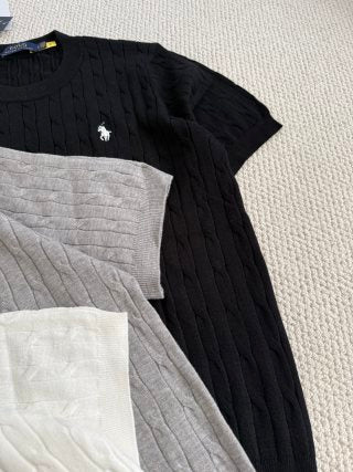 Ralph Lauren Cable Knit Short Sleeve Sweater