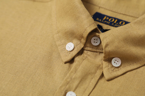 Ralph Lauren Shirt Linen Short Sleeve Classic Button Down Shirt