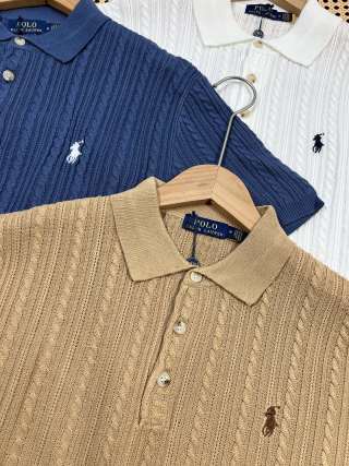 Ralph Lauren Cable Knit Cotton Polo Shirt