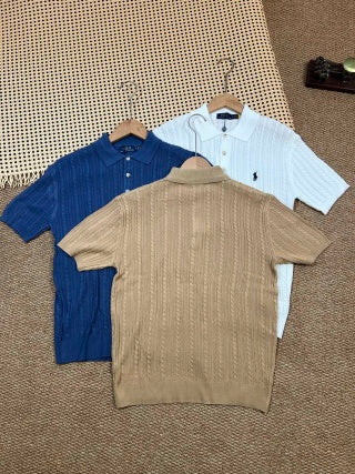 Ralph Lauren Cable Knit Cotton Polo Shirt