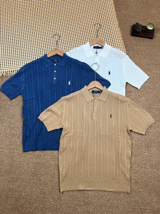 Ralph Lauren Cable Knit Cotton Polo Shirt