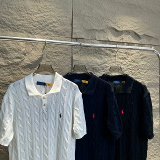 Ralph Lauren Cable Knit Short Sleeve Polo Shirt