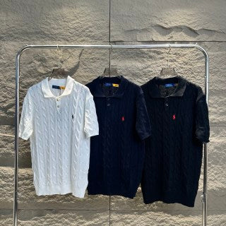 Ralph Lauren Cable Knit Short Sleeve Polo Shirt