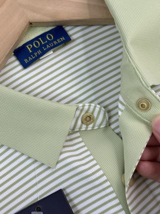 Ralph Lauren Bonded Trim Fine Stripe Polo Shirt