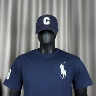 Ralph Lauren T-shirt Navy Big Pony Number Sleeve Cotton Crewneck Tee