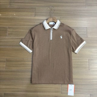 Ralph Lauren Polo Shirt Contrast Collar Ribbed Half-Zip Polo