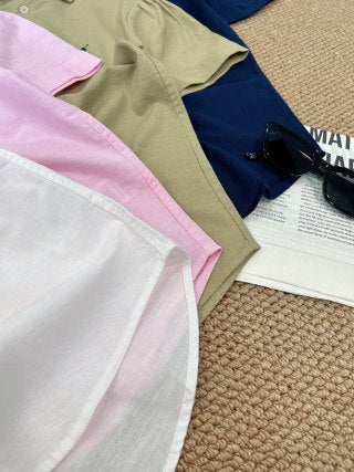 Ralph Lauren Shirt Linen Short Sleeve Button-Front Shirt