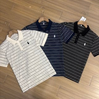 Ralph Lauren Polo Shirt Striped Cotton Piqué Short Sleeve Polo