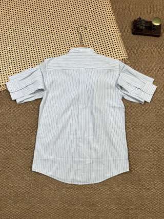 Ralph Lauren Shirt Linen Pinstripe Long Sleeve Shirt