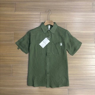 Ralph Lauren Shirt Linen Short Sleeve Utility Button-Up