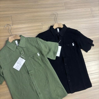 Ralph Lauren Shirt Linen Short Sleeve Utility Button-Up