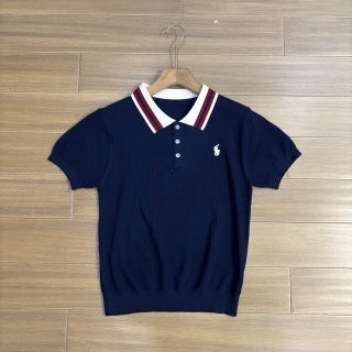 Ralph Lauren Polo Shirt Contrast Collar Knit Short Sleeve Polo