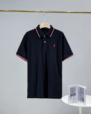 Ralph Lauren Tipped Collar Cotton Mesh Polo Shirt