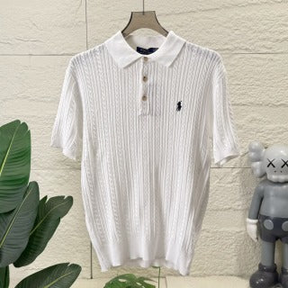 Ralph Lauren Cable Knit Cotton Polo Shirt