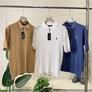 Ralph Lauren Cable Knit Cotton Polo Shirt